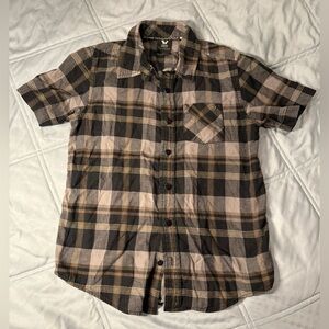 Shaun White Black and Brown Plaid Button Down Shirt